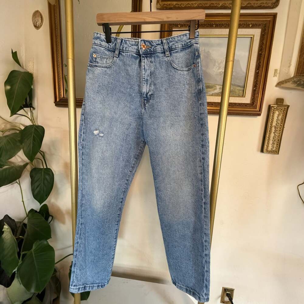 Zara 90s Inspired Jeans Light Wash Denim Size 6 - Picture 2 of 8